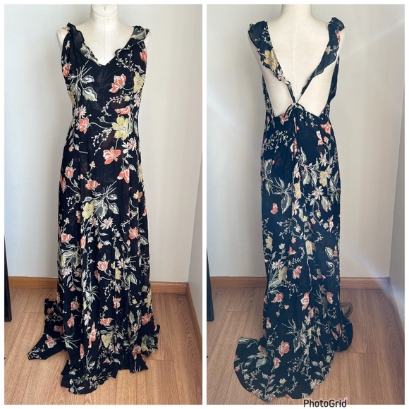 Reformation Dresses & Skirts - Reformation Floral Black Maxi Dress Size 8